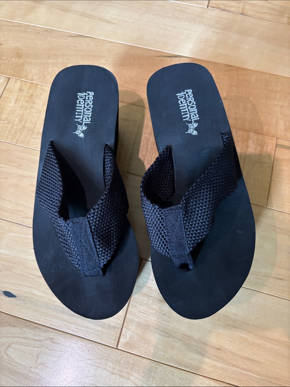 Personal Identity black Flip Flops
